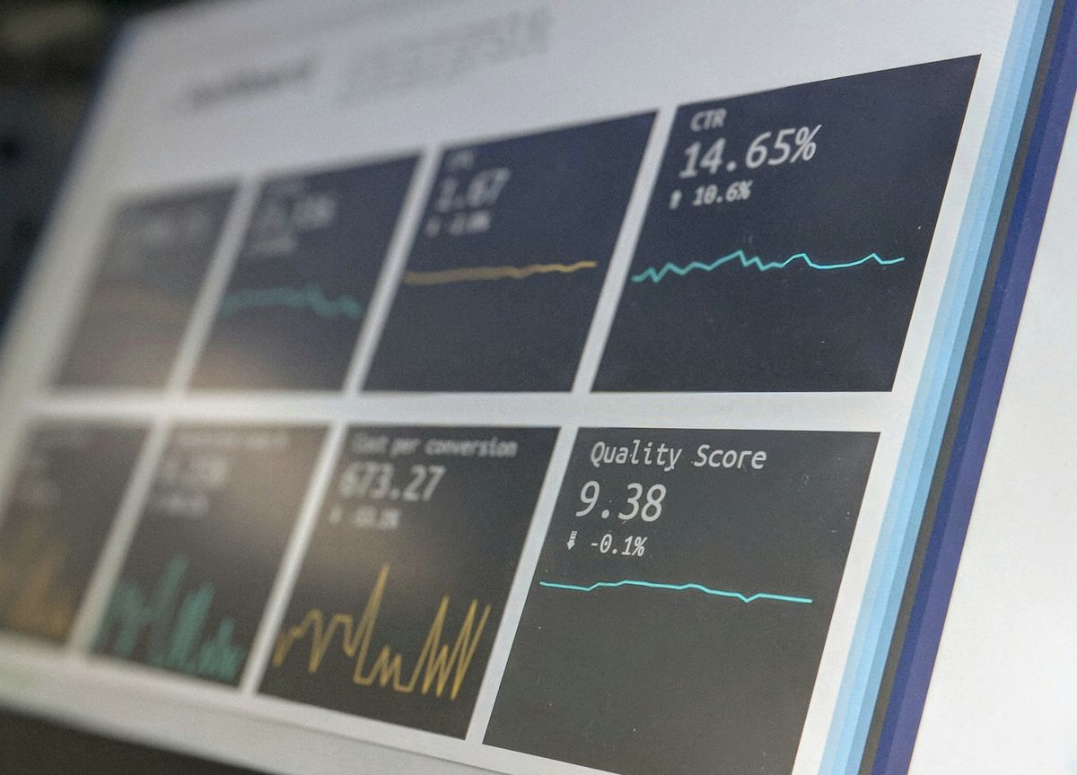 Advertising performance metrics on a dashboard